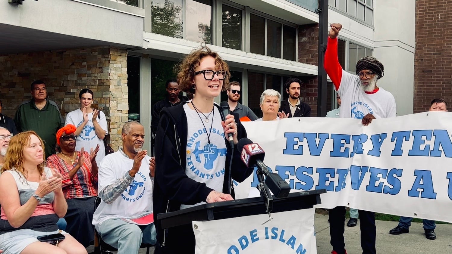 Tenants rally outside Charles Place Apartments to demand landlord ...