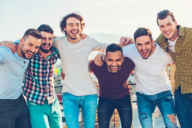 men unnecessarily happy