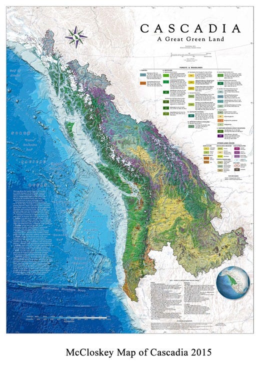 A Map Of The Cascadia Bioregion