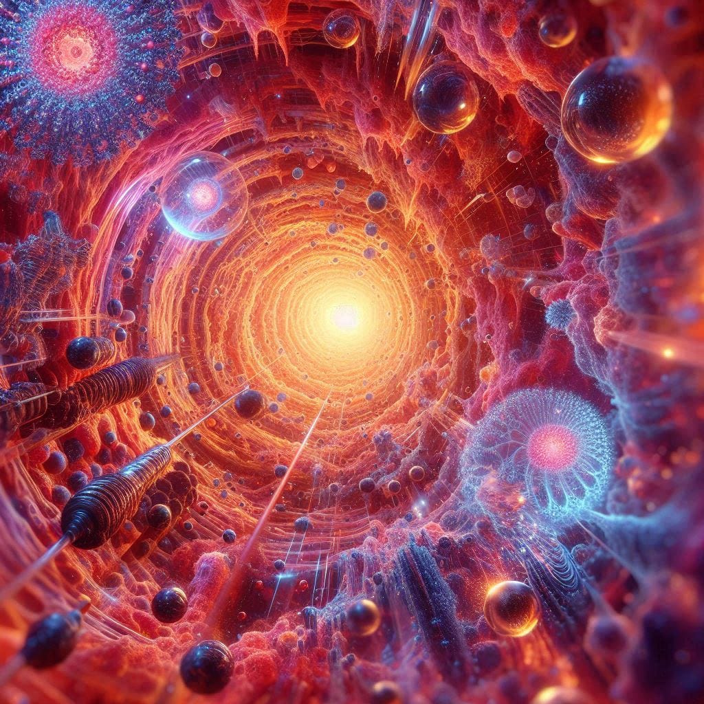 Delving into the Quantum Realm: A Journey into the Microscopic World An beautiful Awesome Picture Photorealistic Amazingly beautiful and spectacular in detail