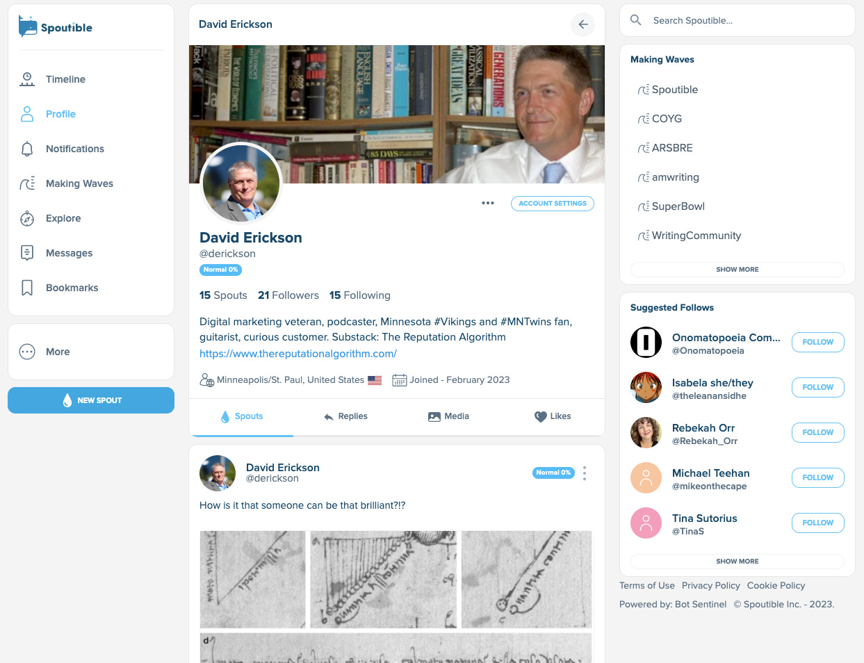 Screenshot of Spoutible
