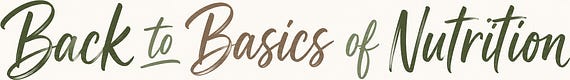 Back To Basics of Nutrition