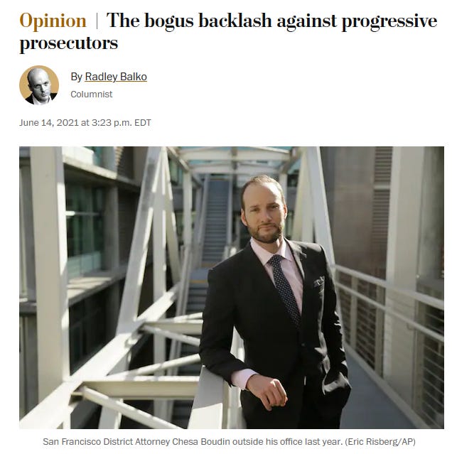 WaPo: The bogus backlash against progressive prosecutors WaPo: The bogus backlash against progressive prosecutors