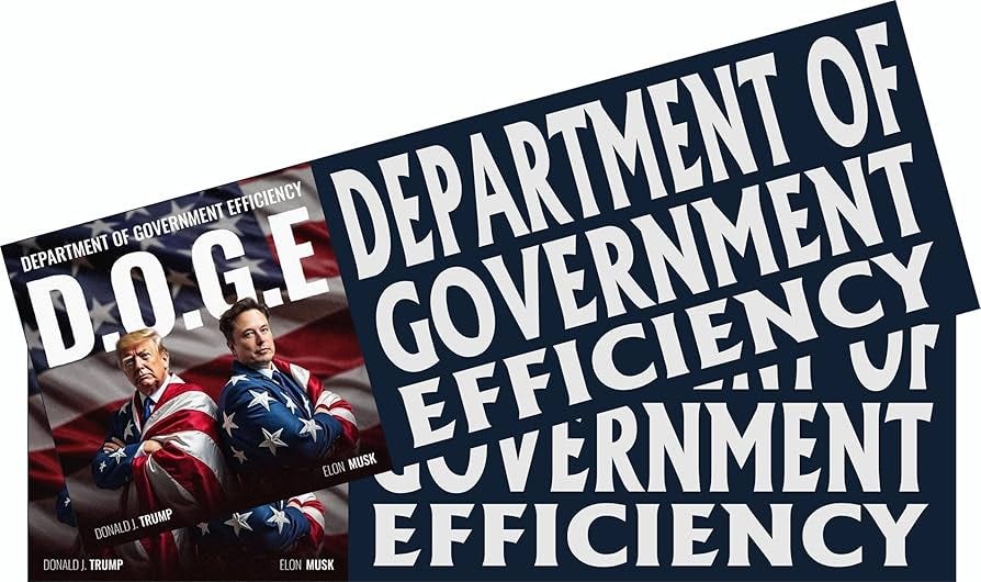 Doge Department of Government Efficiency Set of Bumper Sticker or Magnets -  Elon Musk Republican President Support Graphics (Set of 8.6" x 3" Auto ...