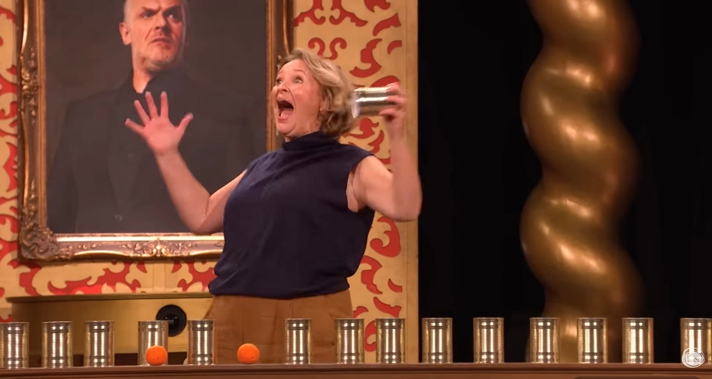 Joanna Page explodes with joy as she finds the fourth orange