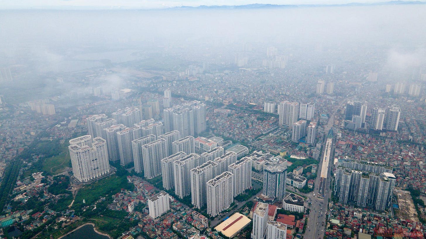 Hanoi from above... and through the clouds