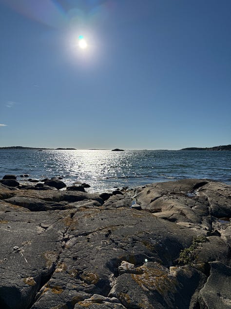 Images of the beach in sweden and few distant family members