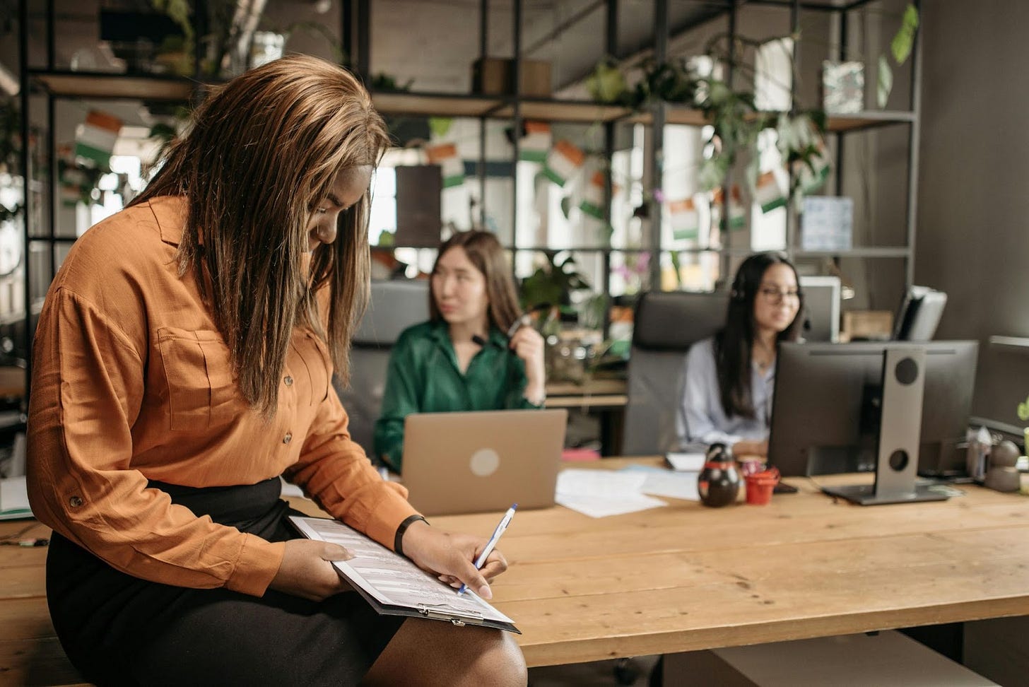 Image displaying an office of female-led founders and their startup. Image displaying an office of female-led founders and their startup.