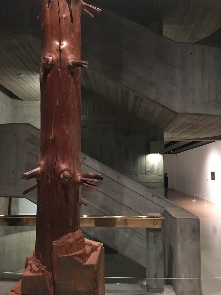Eva Jospin — Forêt Palatine [2019-20] / Giuseppe Penone — Tree of 12 Metres [1980-82].