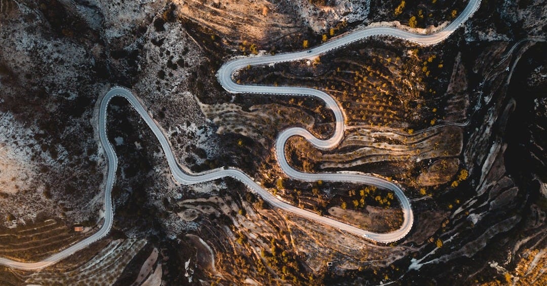 aerial photography of road