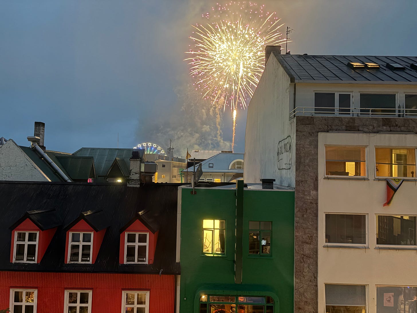 Fireworks during Reykjavik “Culture Night”