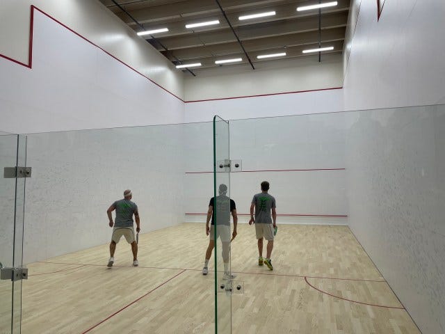 Doubles squash court at Heights Racquet & Social Club in the Minnesota