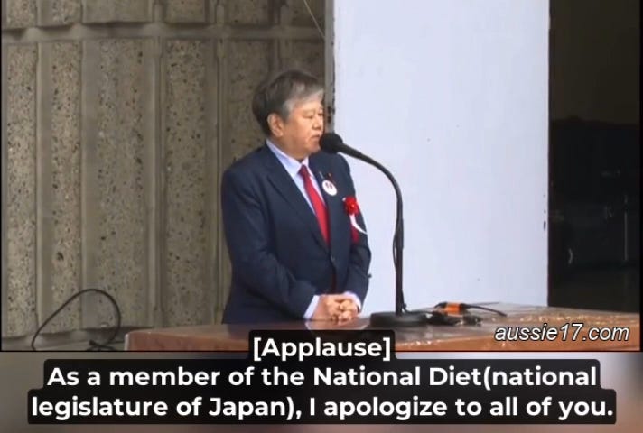 Japan's Former Minister for Internal Affairs and Communications Apologizes During Today's Massive Protest Against the WHO