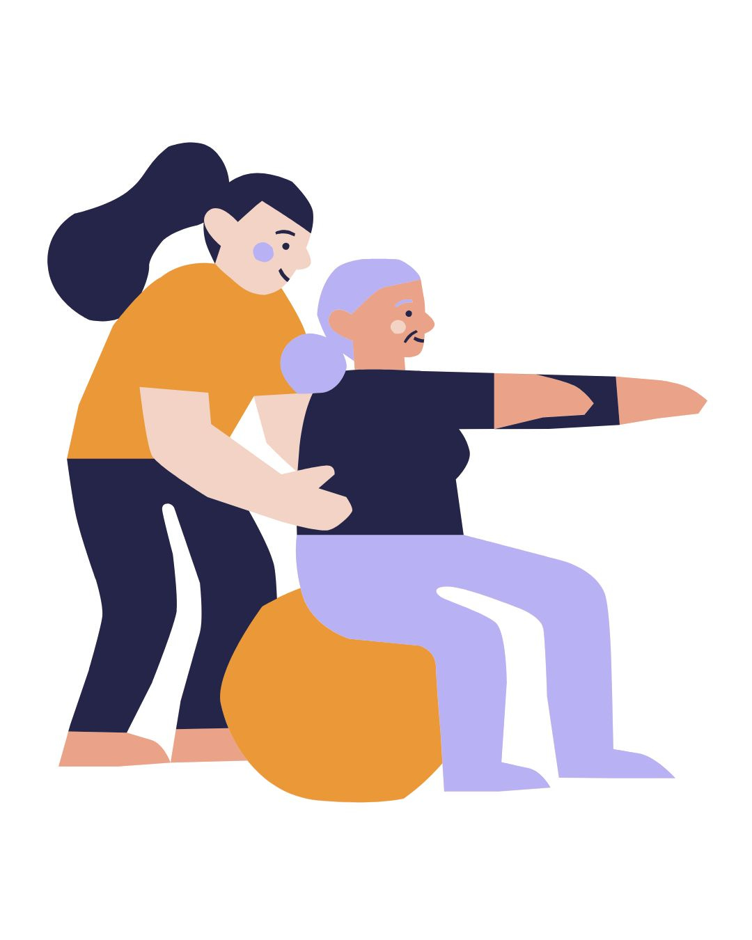 Working with client on Fit Ball