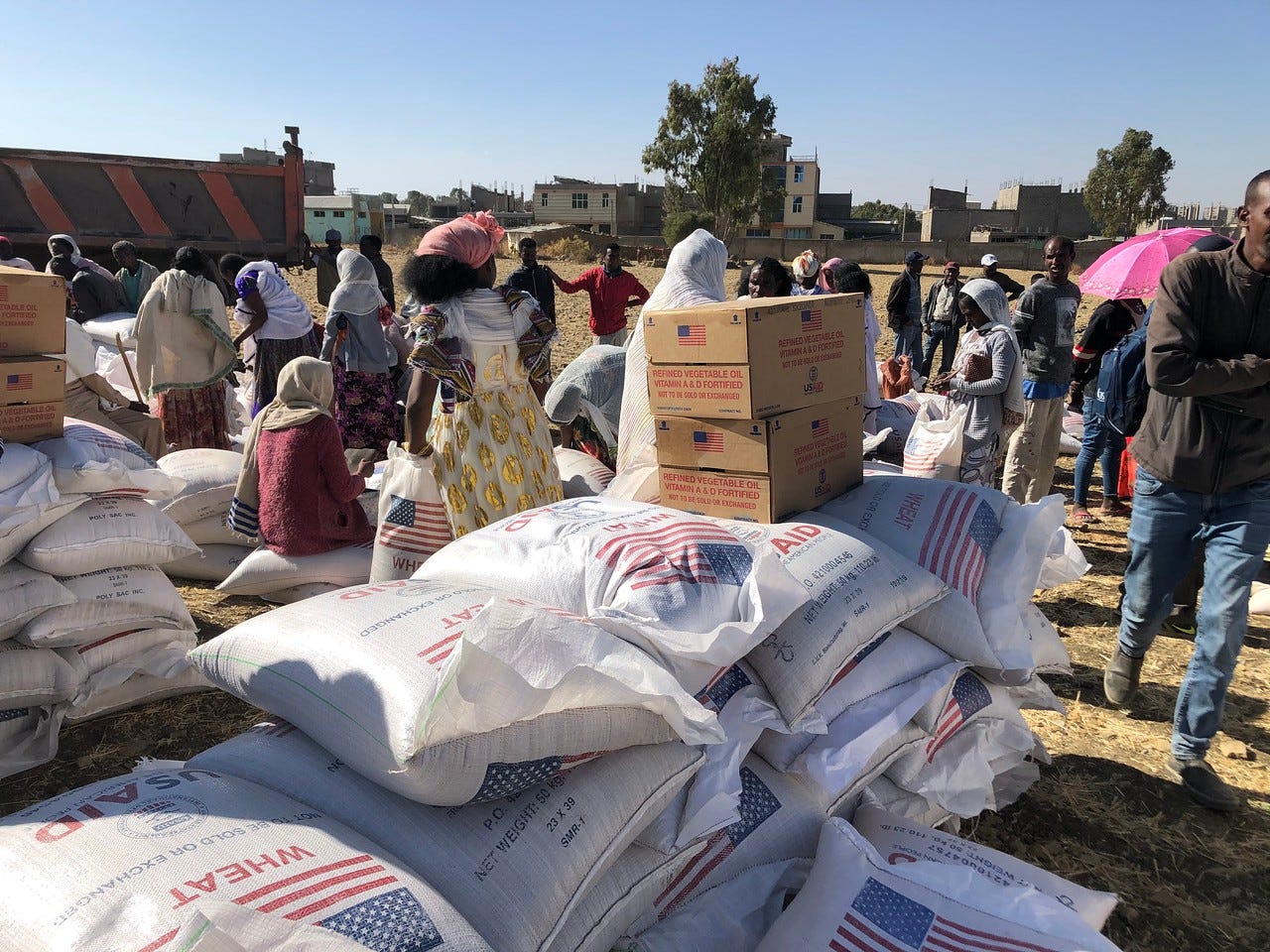 USAID humanitarian aid being delivered in Tigray, Ethiopia, in July 2021 