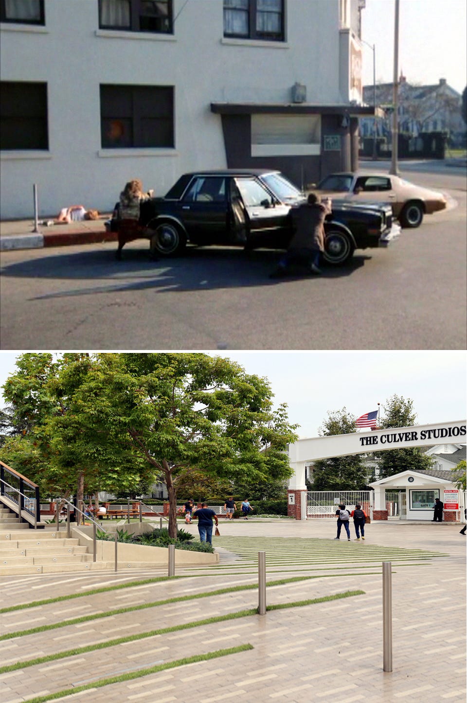 Filming locations then and now from the TV series Hunter episode Scrap Metal.