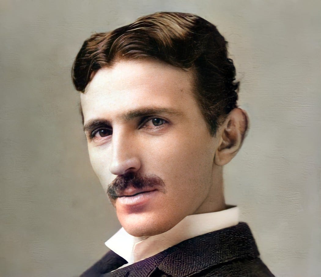 Colored Photo of Nikola Tesla (A Serbian-American Inventor ...