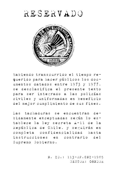 DIRECCIÓN DE INTELIGENCIA NACIONAL - RESERVADO