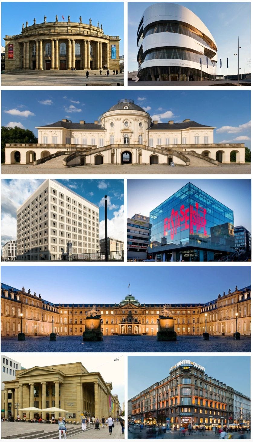 Modern Stuttgart, capital of Baden-Württemberg