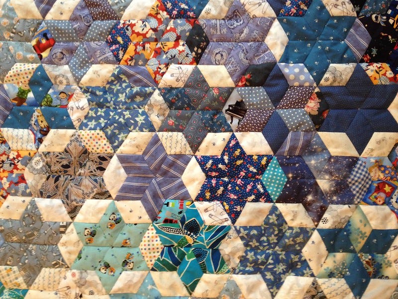 Blue and White EPP quilt Blue and White EPP quilt