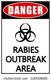 Danger Rabies Outbreak Area Warning Sign Stock Vector (Royalty Free ...