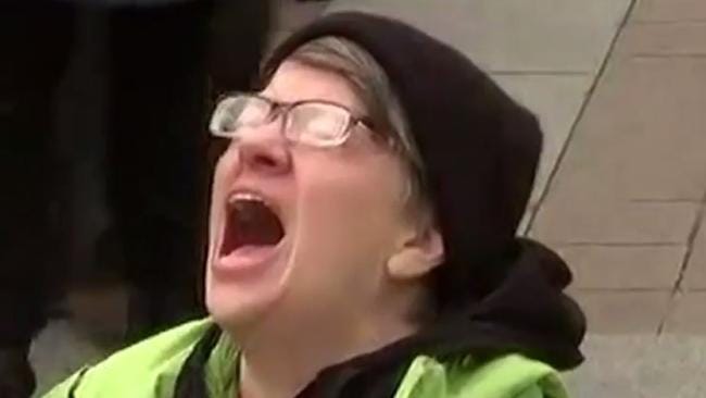 Donald Trump inauguration: Anti-Trump protester's screaming performance  goes viral | news.com.au — Australia's leading news site
