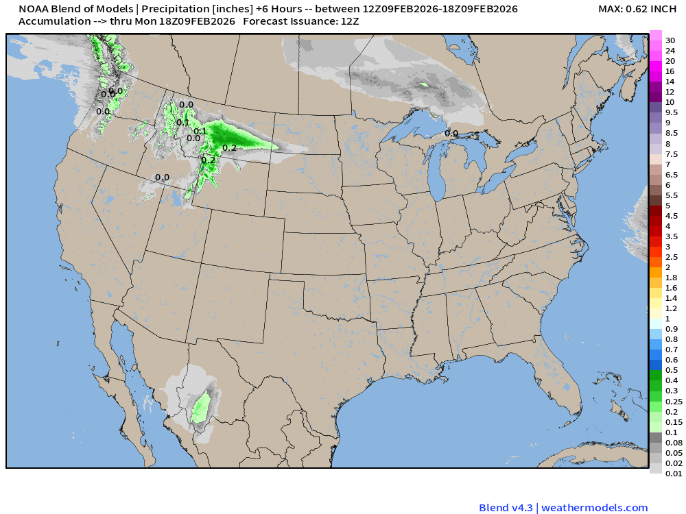 February 9, 2026 Monday Winter Weather - by Dr. Ryan Maue