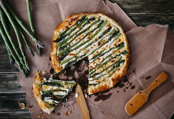 Asparagus Goat Cheese Galette on simplebites.net