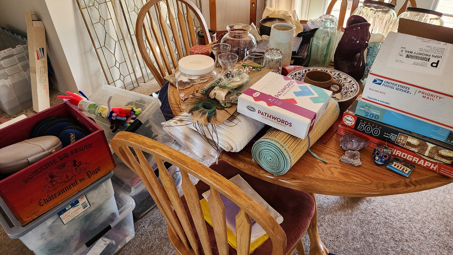 Pile of household items eventually donated