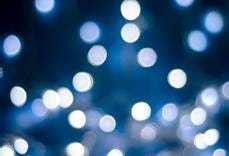 Blurred lights against a blue background