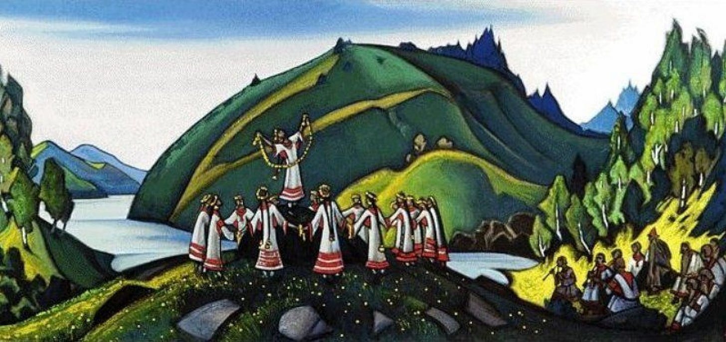 The Rite Of Spring. Sketch for the ballet "Spring sacred" by I. Stravinsky,  1945, 122×57 cm by Nicholas Roerich: History, Analysis & Facts | Arthive