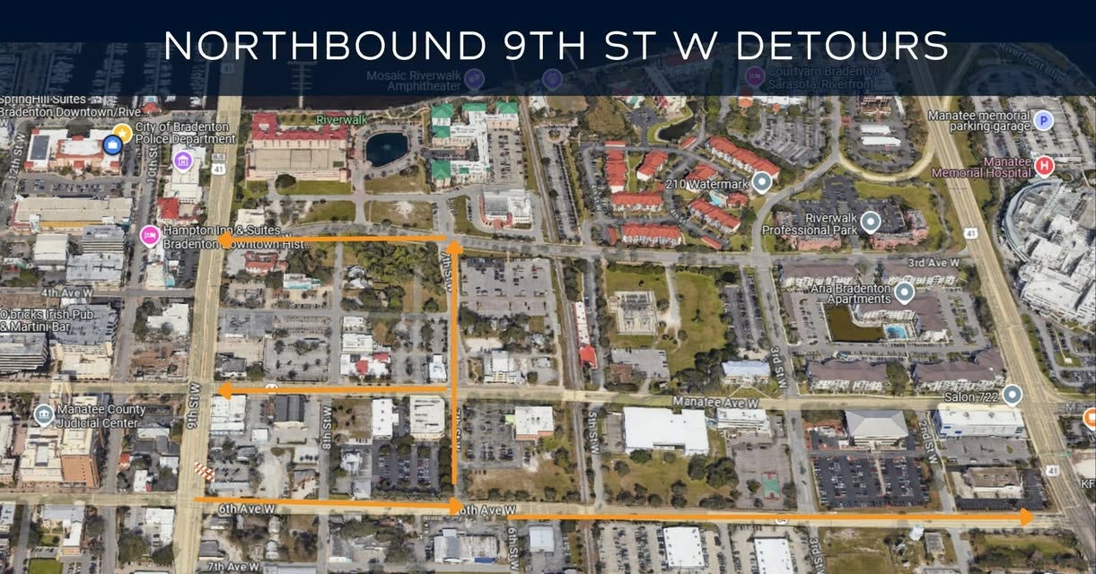 Traffic Alert: 9th St W Northbound Closed for Water Main Repairs Through Weekend
