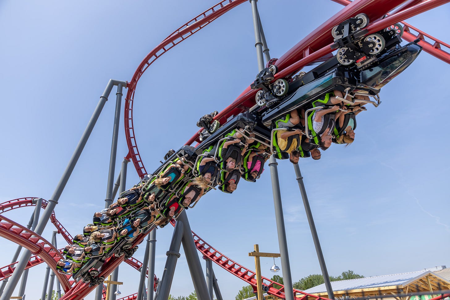 Siren's Curse coaster tilted upside down