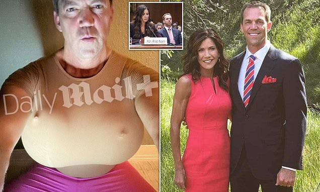 Kristi Noem's husband is today revealed as a secret crossdresser who dons  gigantic fake breasts and pink hotpants to chat with online fetish models."  You just can't make this shit up.