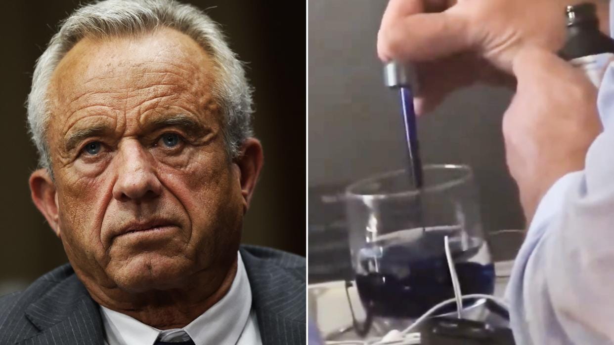 What Strange Blue Liquid Did RFK Jr. Add to His Drink Mid-Flight?
