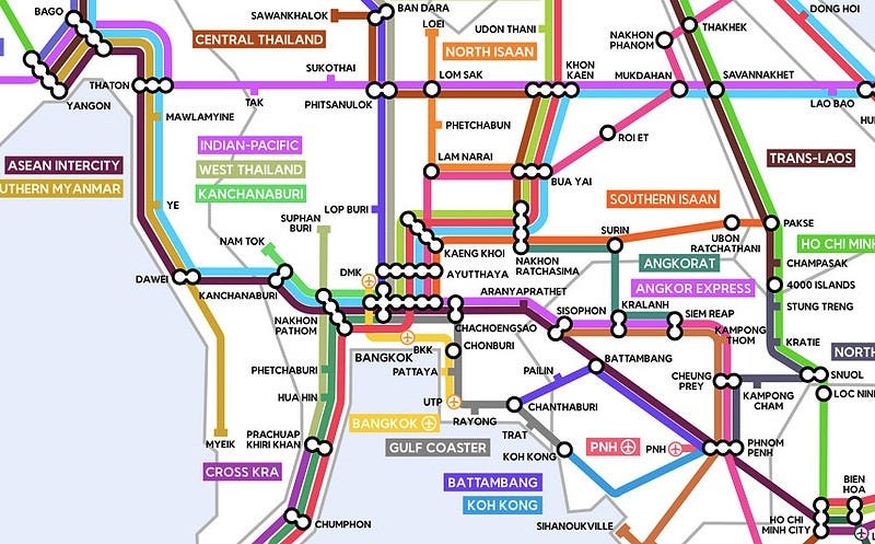 Subway Map of Southeast Asia Railways