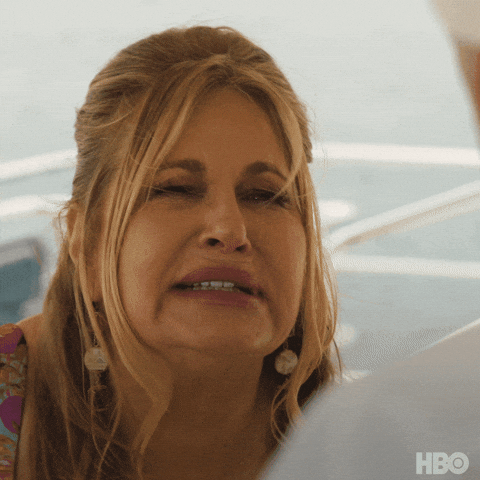 animated GIF from The White Lotus of Tanya, played by Jennifer Coolidge, pleading "please! these gays they're trying to murder me."