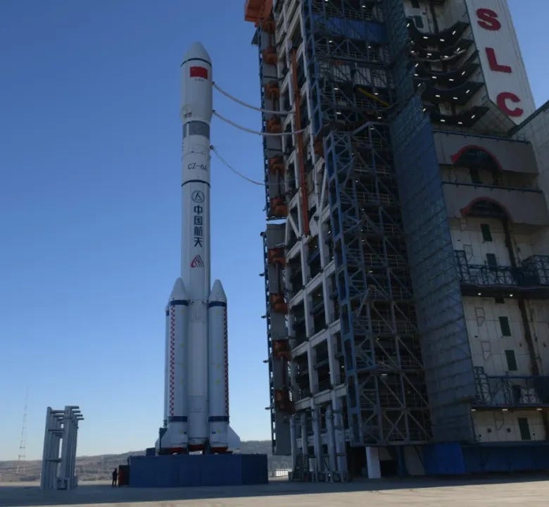 The Long March 6A Y15 vehicle at Launch Complex 9A ahead of its launch mission on December 8/9th 2025. The Long March 6A Y15 vehicle at Launch Complex 9A ahead of its launch mission on December 8/9th 2025.