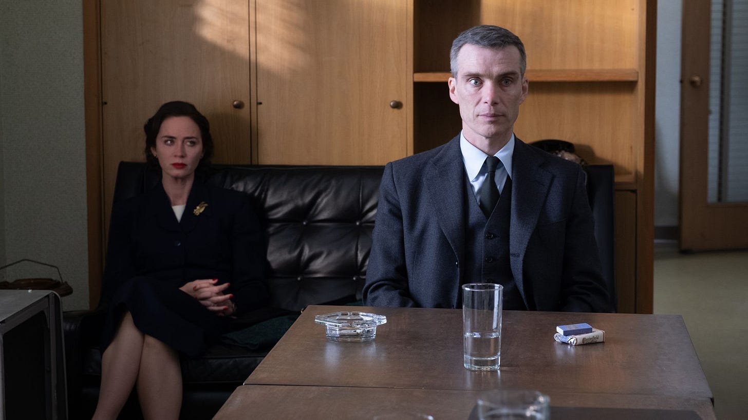 Emily Blunt is Kitty Oppenheimer and Cillian Murphy is J. Robert Oppenheimer in OPPENHEIMER Emily Blunt is Kitty Oppenheimer and Cillian Murphy is J. Robert Oppenheimer in OPPENHEIMER
