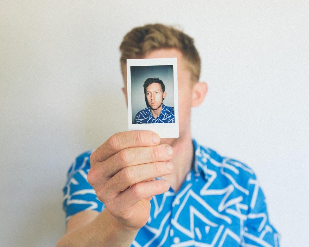 Person verifying his identity Person verifying his identity