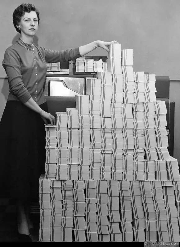 Largest punch-card program was the 1950s SAGE air defense system, which ... Largest punch-card program was the 1950s SAGE air defense system, which ...