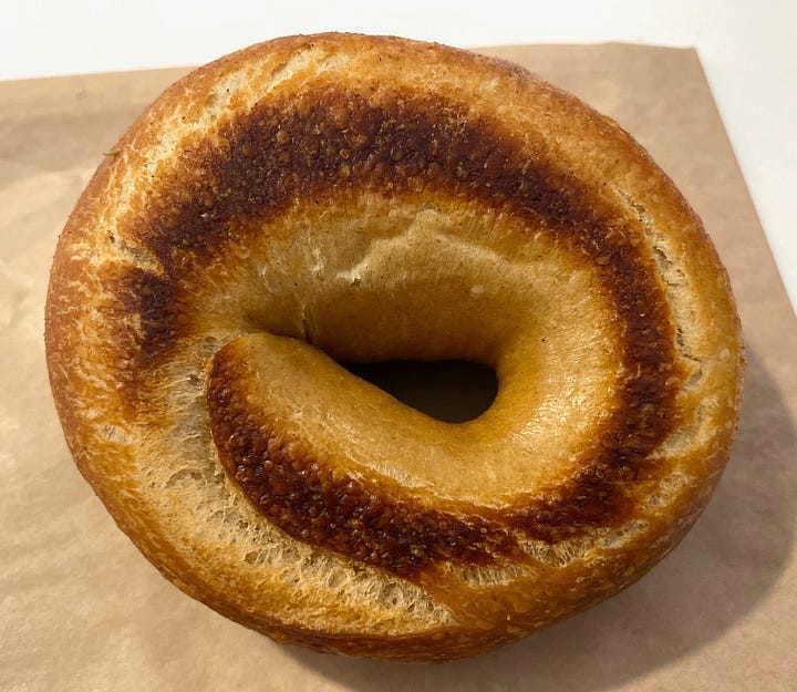 Bottom of plain bagel October 2023 vs. November 2022