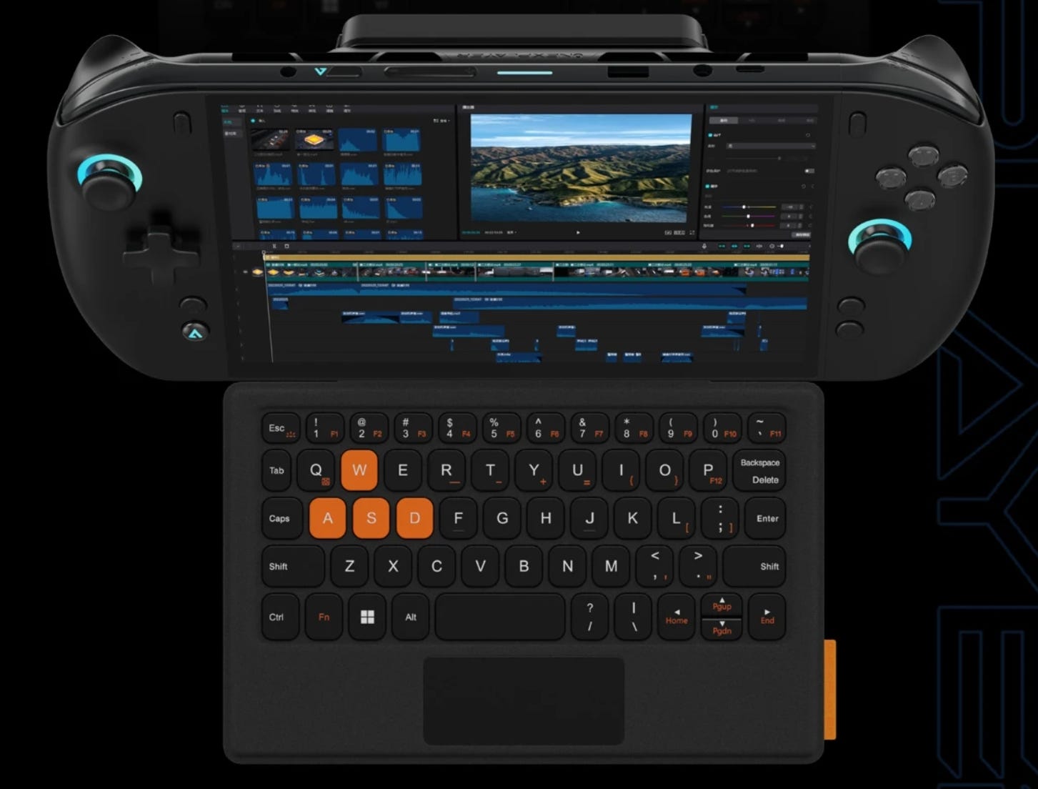 OneXPlayer X2 Mini Pro with keyboard attachment OneXPlayer X2 Mini Pro with keyboard attachment