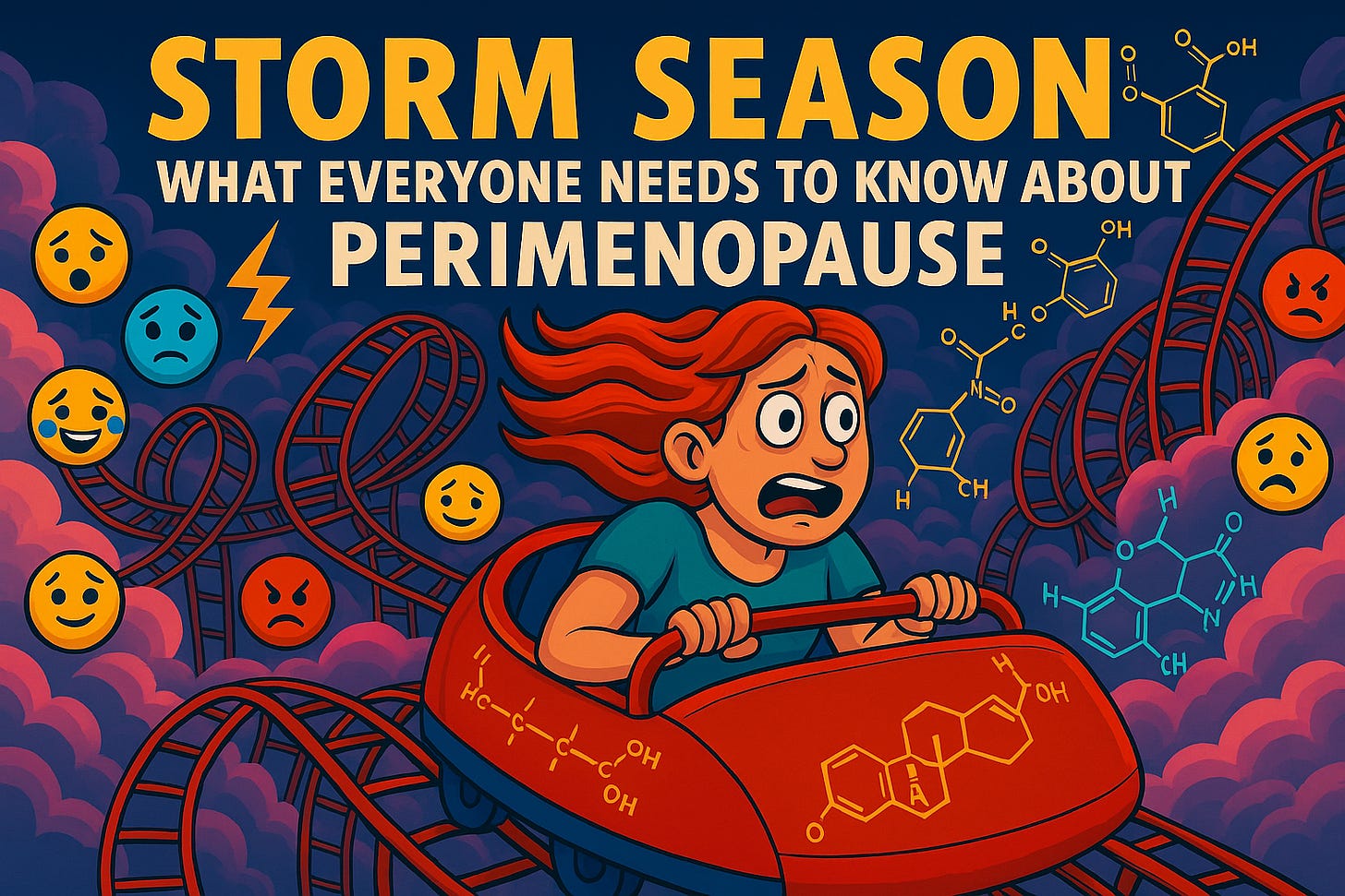 Title Banner: "Storm Season: What Everyone Needs to Know About Perimenopause"