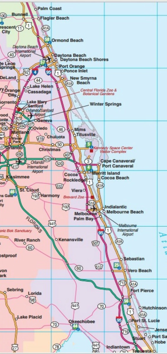 Central East Florida Map
