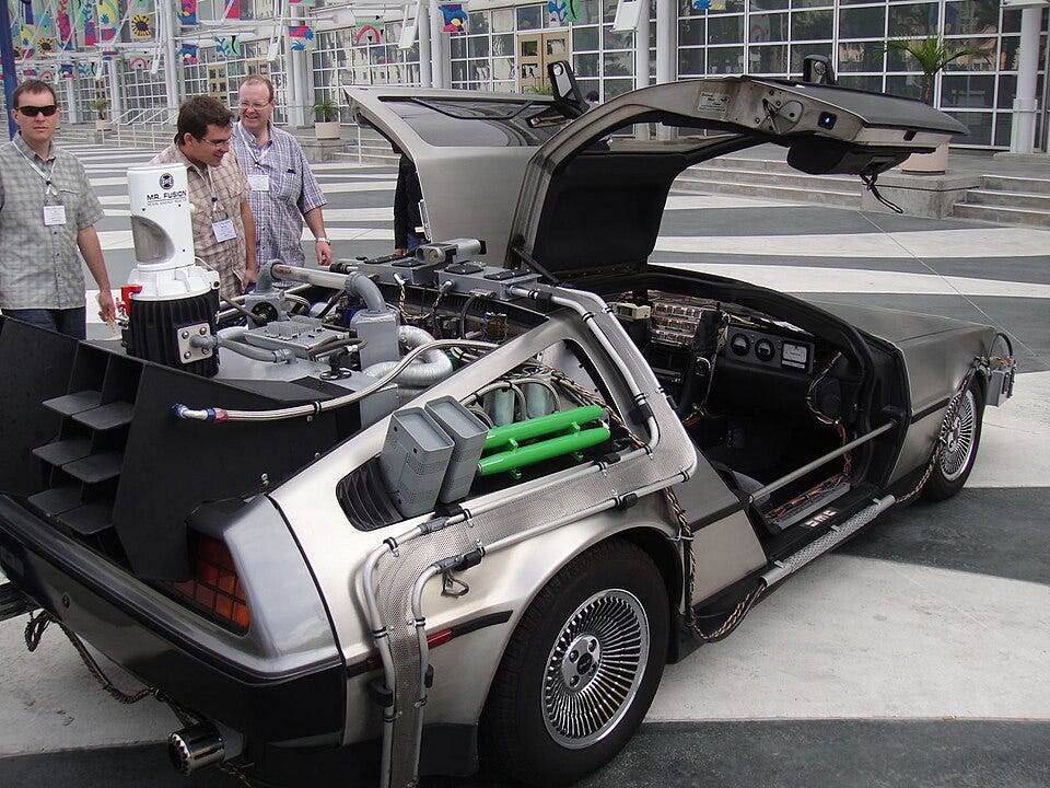 DelLorean sports car from Back to the Future