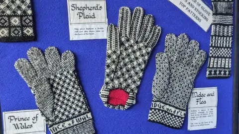 The Prince of Wales, Shepherd's Plaid and Midge and Flea are among the patterns not designed in a squared format The Prince of Wales, Shepherd's Plaid and Midge and Flea are among the patterns not designed in a squared format