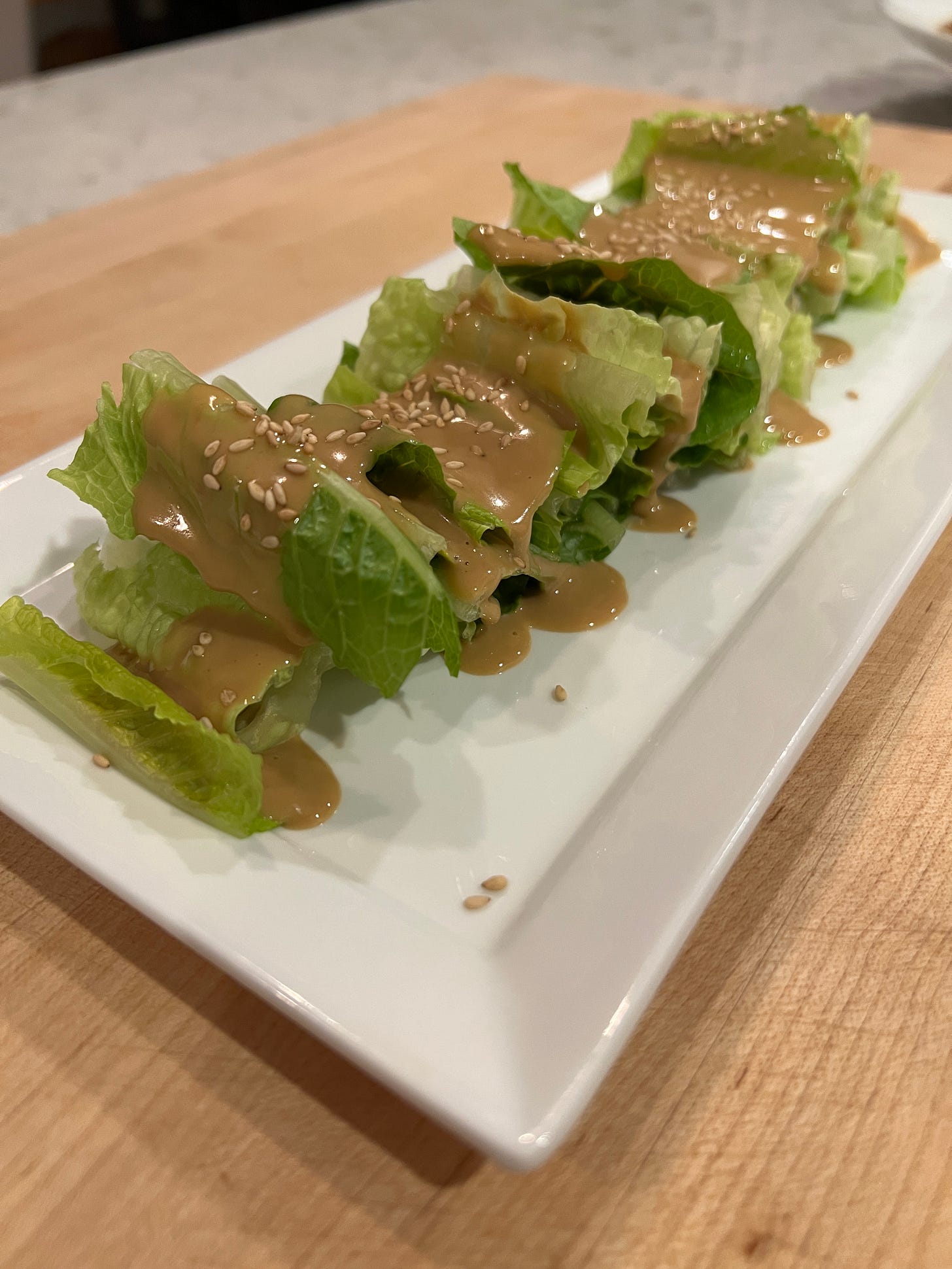 Salad with sesame dressing