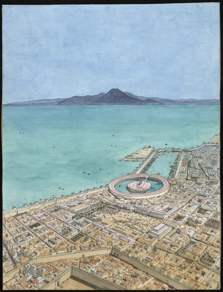 Dessin - Carthago (Carthage) à l'époque punique Dessin - Carthago (Carthage) à l'époque punique