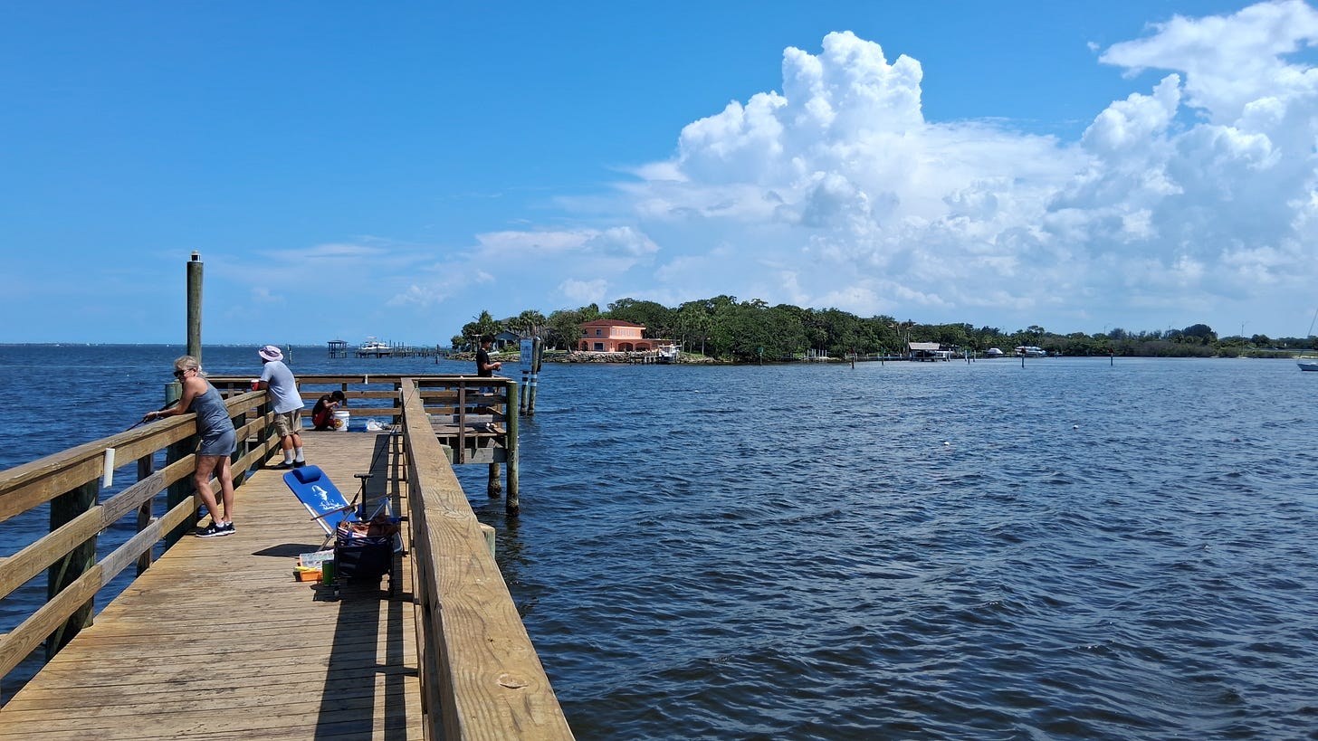 Indian River Lagoon from Castaway Point Park in Palm Bay, Florida.